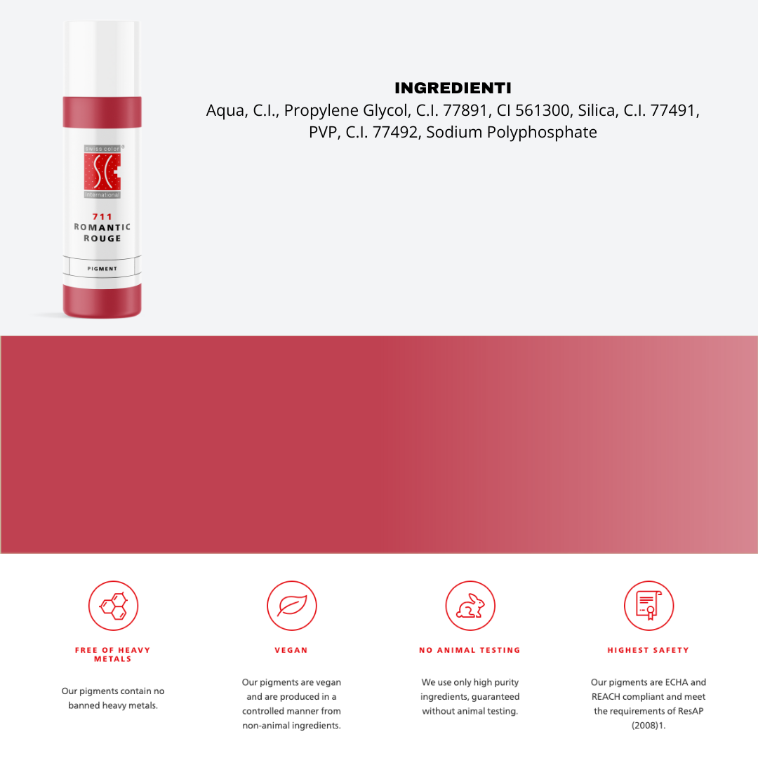 711 ROMANTIC ROUGE - PIGMENTO TRUCCO PERMANENTE - PMU TREND SHOP